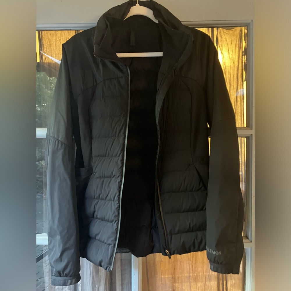 Lululemon down for it all black jacket - size 8